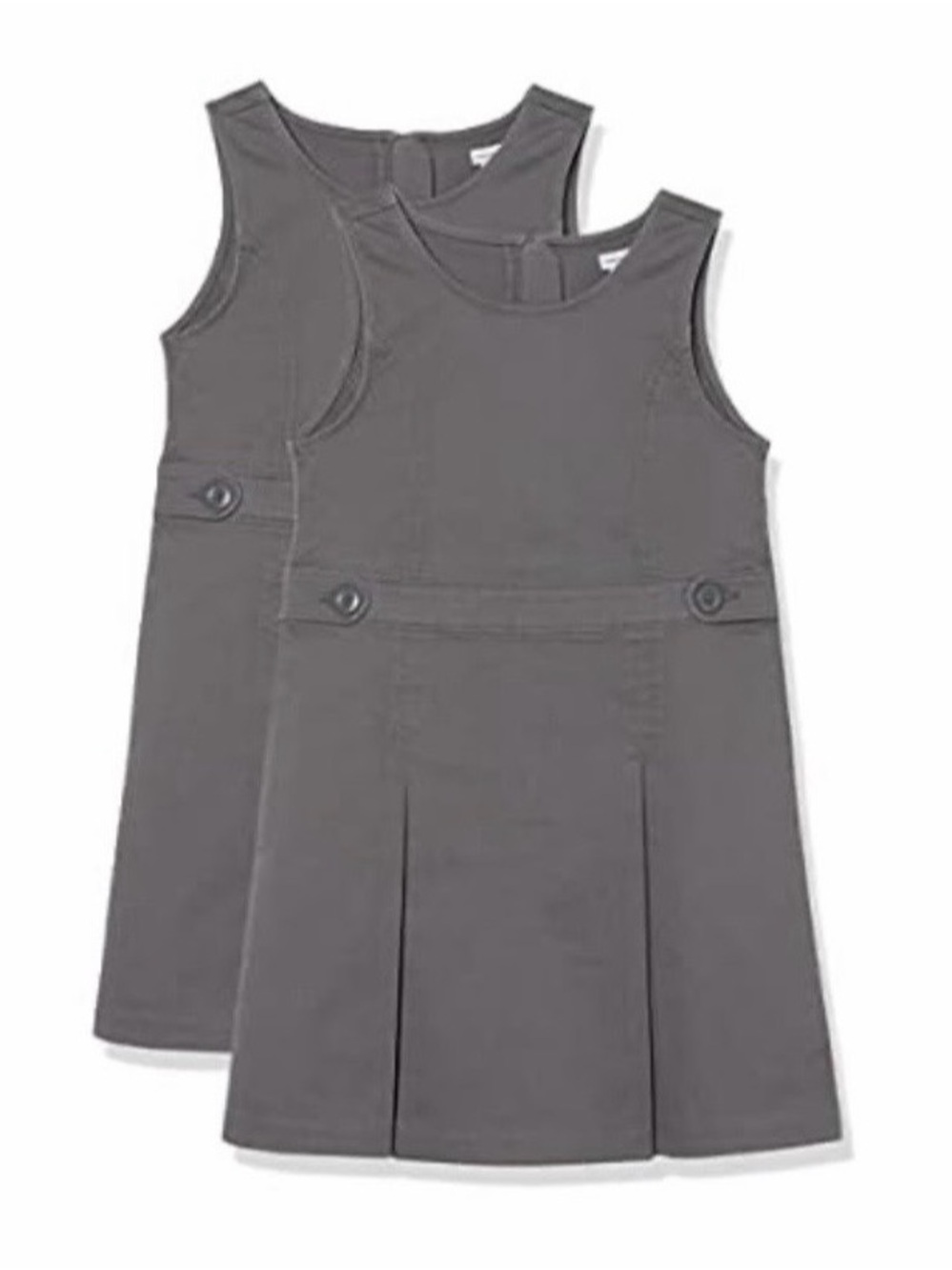Two Girls School Uniform Pleated Jumper Dress,  M ~ 8 year girls